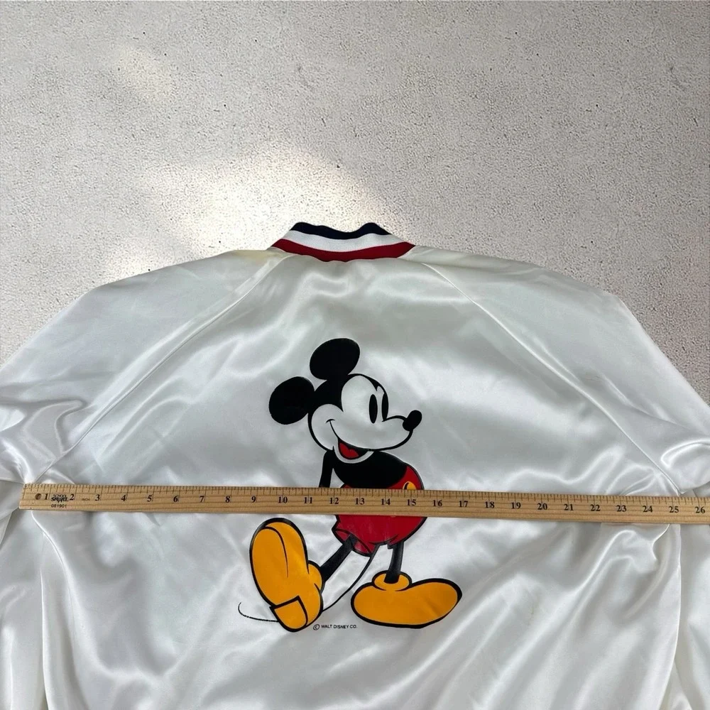 Vintage Chalk Line Mickey Mouse Satin Bomber Jacket Mens XL 80s 90s USA